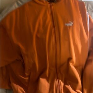 Vintage Puma Vibrant Orange /silver Track suit